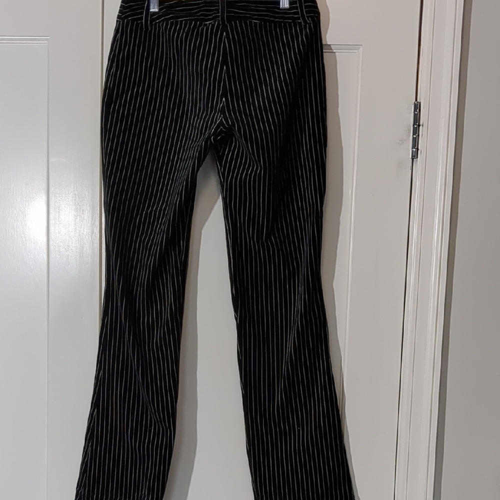 Divided - Black & White Striped Velvet Pants - Sz 6 - Picture 7 of 9